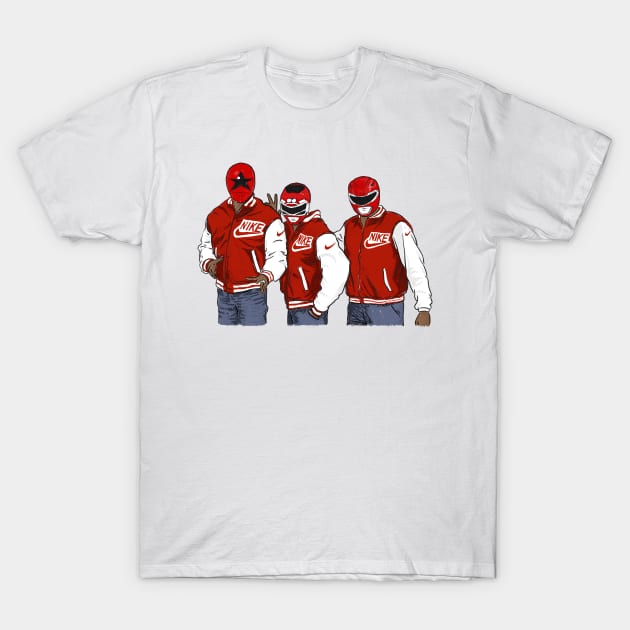 Red Ranger Crew T-Shirt by cabelomaluco